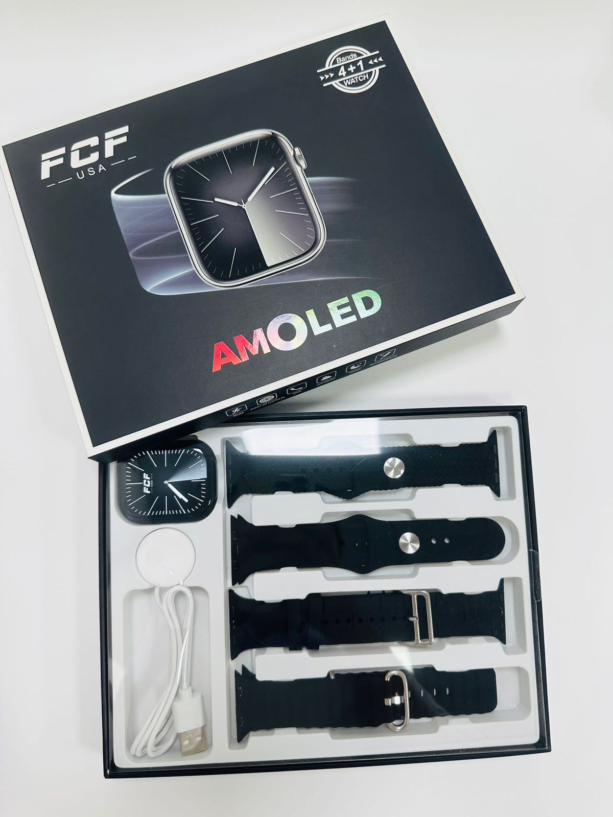Series 9 Finger touch FCF Smart Watch With 4 Straps