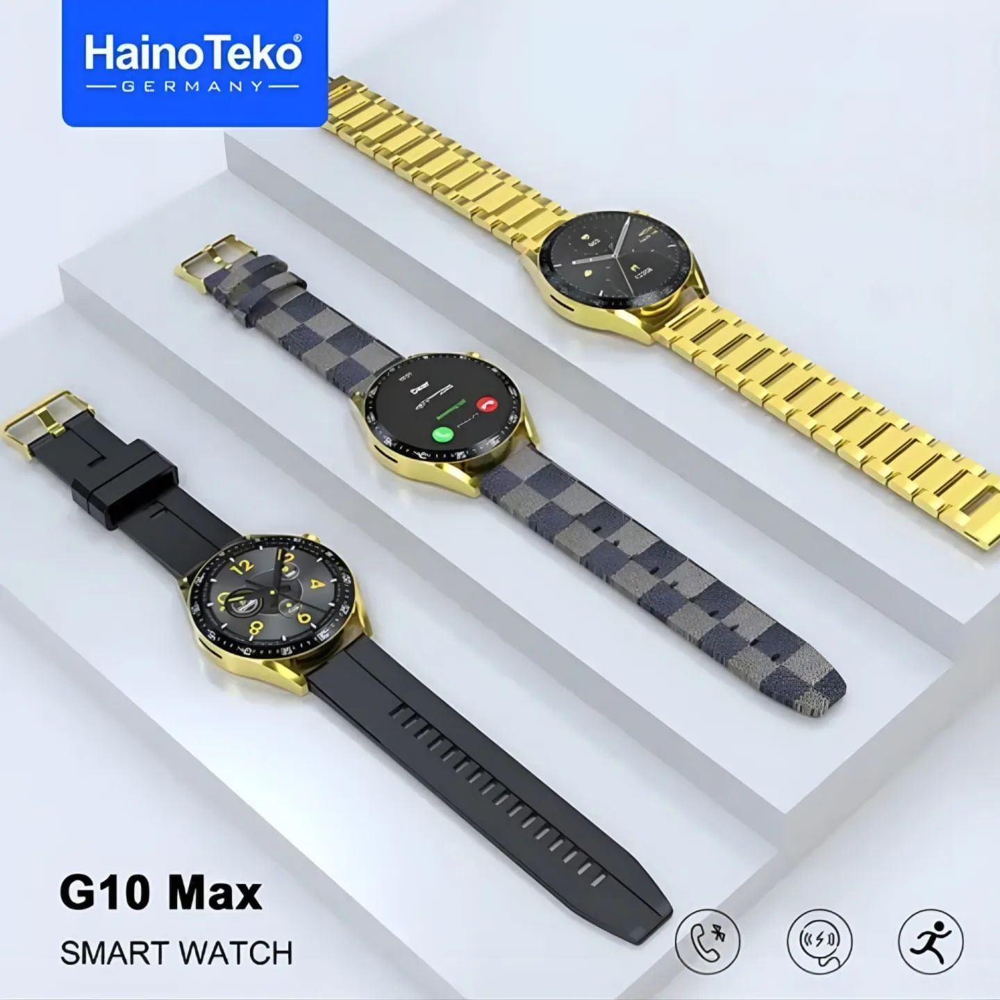 Haino Teko G10 Max Smart Watch (3 Straps in 1)